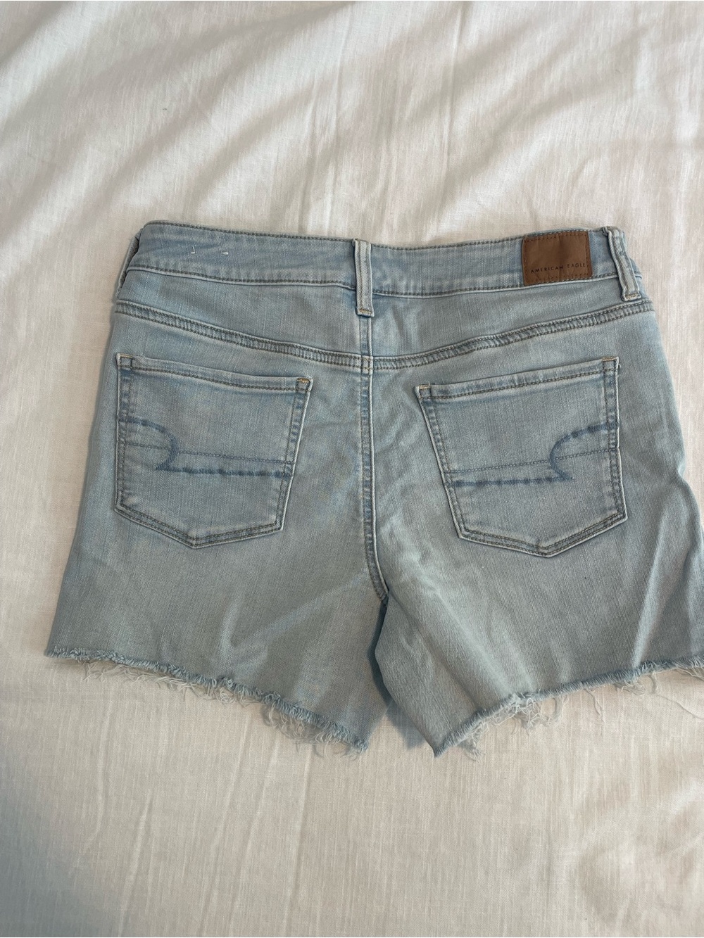 American Eagle Outfitters Light Blue Denim Frayed Hem Shorts